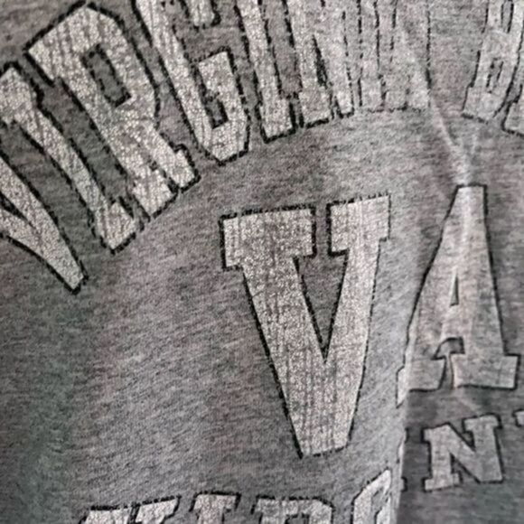 Vintage Y2K Virginia Beach Tank top. Gray with white lettering. Medium - Picture 2 of 4